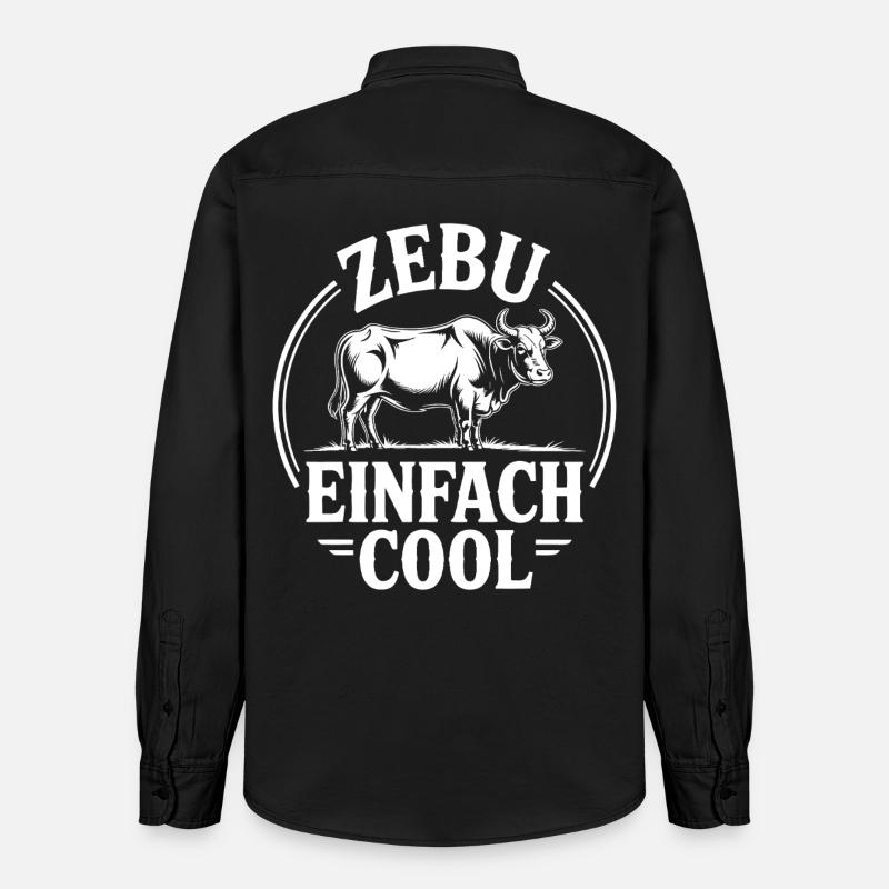Zebu juste cool - Chemise unisexe coupe décontractée bio Stanley/Stella - noir délavé