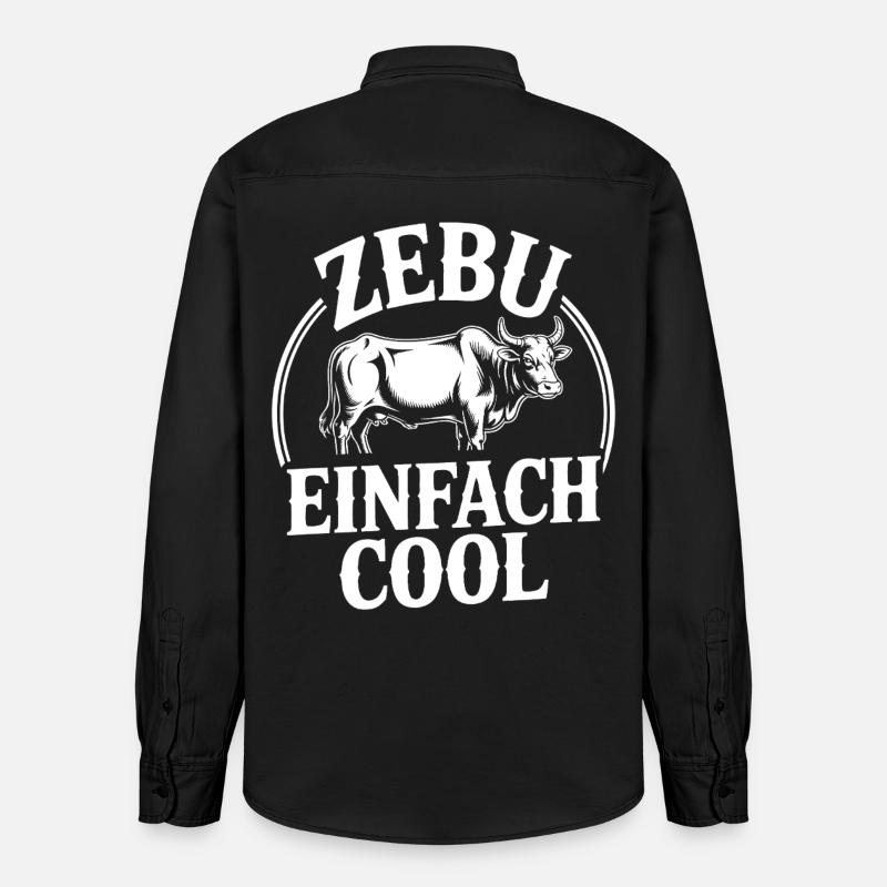 Zebu Einfach Cool Logo - Relaxed Fit Unisex Organic Hemd von Stanley/Stella - washed Black