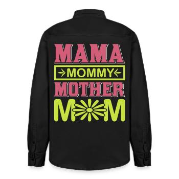 Maman Maman Maman Mignonne chemise cadeau de maternité - Chemise unisexe coupe décontractée bio Stanley/Stella - noir délavé - Dos - AI Model Male 178 light (178cm)