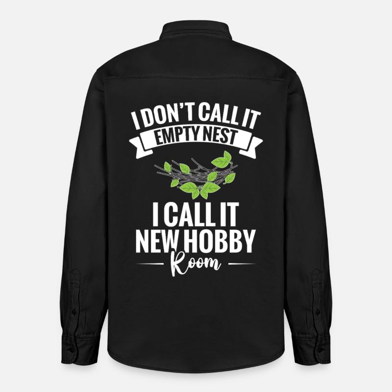 Empty-Nest-Mama von Highschool-Absolvent Empty-Nester - Relaxed Fit Unisex Organic Hemd von Stanley/Stella - washed Black