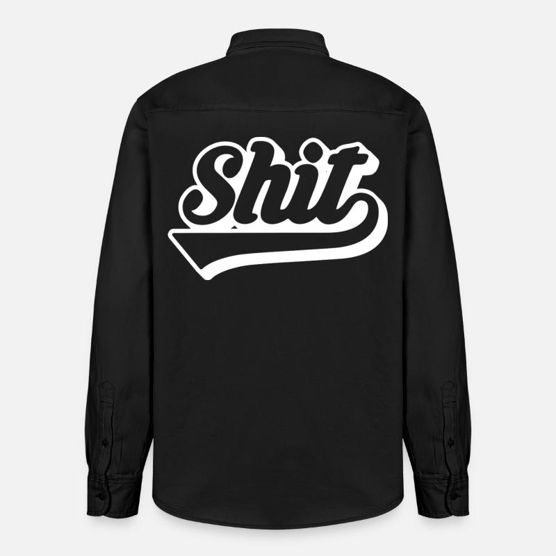 Merde Rétro Script - Chemise unisexe coupe décontractée bio Stanley/Stella - noir délavé