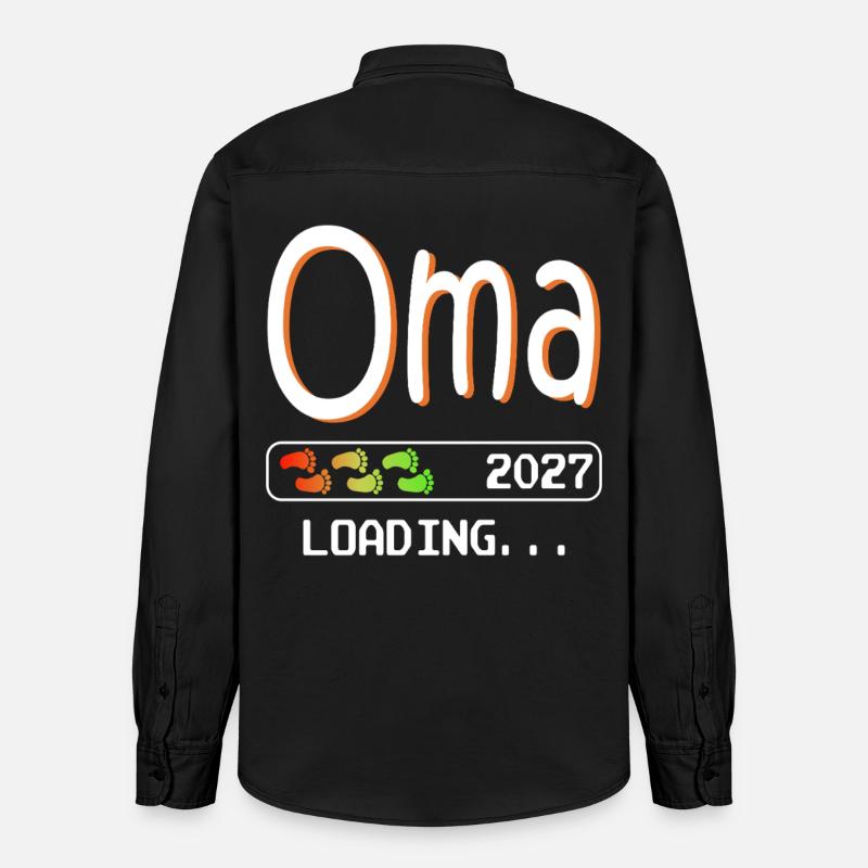 Werdende Oma 2027 loading zukünftige Großmutter - Relaxed Fit Unisex Organic Hemd von Stanley/Stella - washed Black