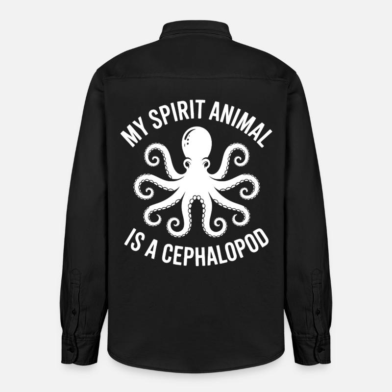 Oktopus Geschenk Idee - Relaxed Fit Unisex Organic Hemd von Stanley/Stella - washed Black