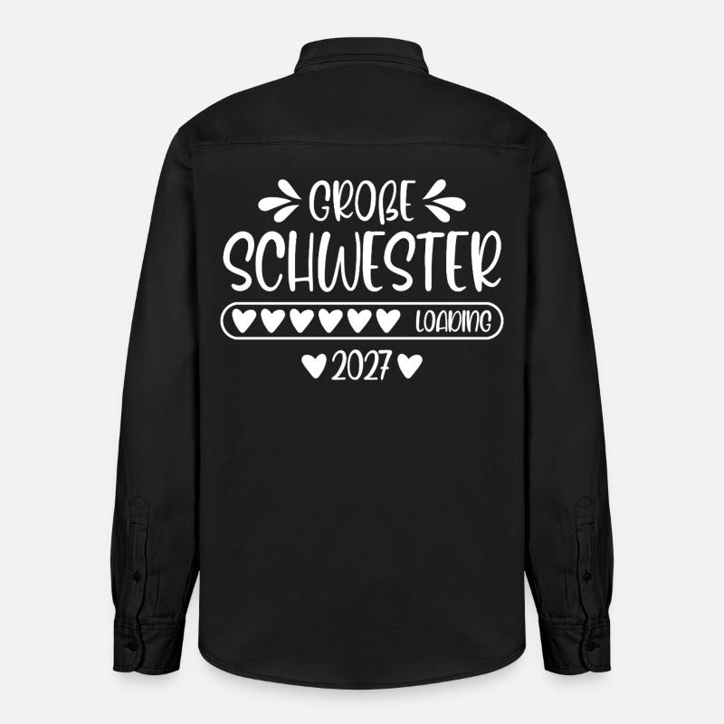 Große Schwester 2027 loading - Relaxed Fit Unisex Organic Hemd von Stanley/Stella - washed Black