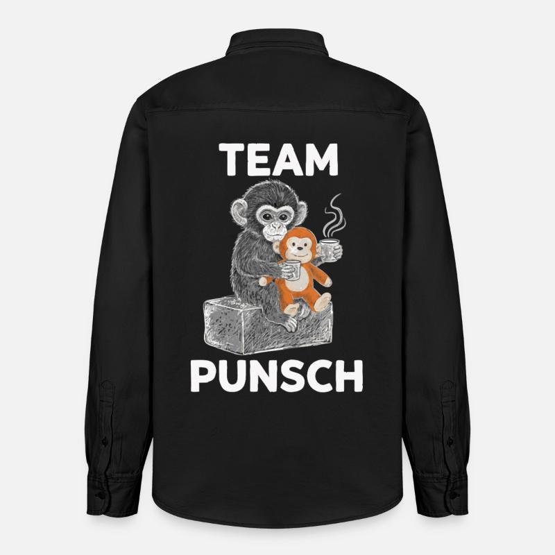 Équipe Punch Monkey Noël - Chemise unisexe coupe décontractée bio Stanley/Stella - noir délavé