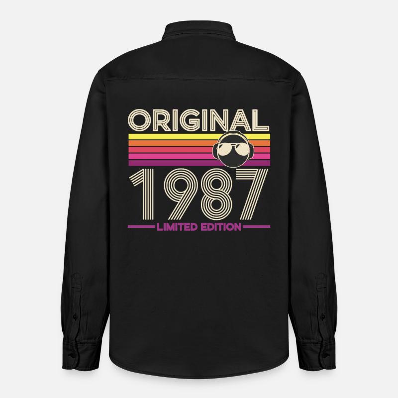 Original 1987 Édition Limitée - Chemise unisexe coupe décontractée bio Stanley/Stella - noir délavé