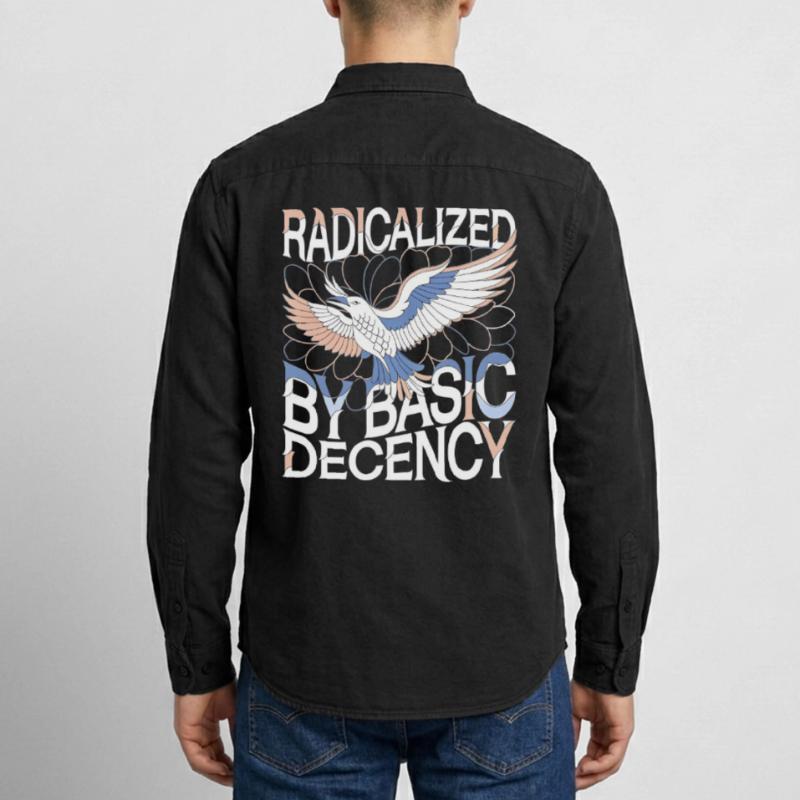 Radicalized by Basic Decency Statement Art Relaxed Fit Unisex Organic Shirt by Stanley/Stella