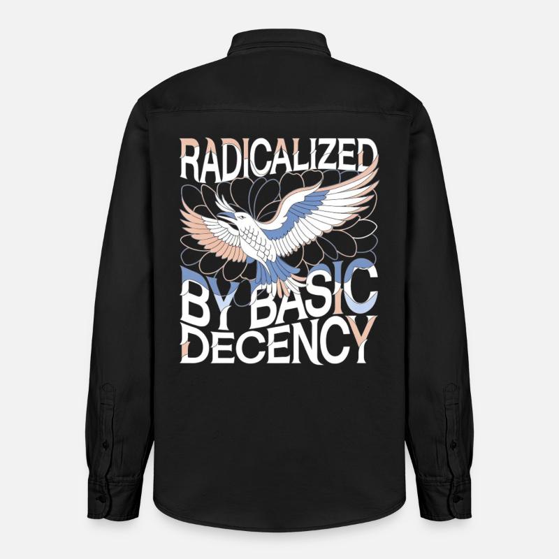 Radicalized by Basic Decency Statement Kunst - Relaxed Fit Unisex Organic Hemd von Stanley/Stella - washed Black