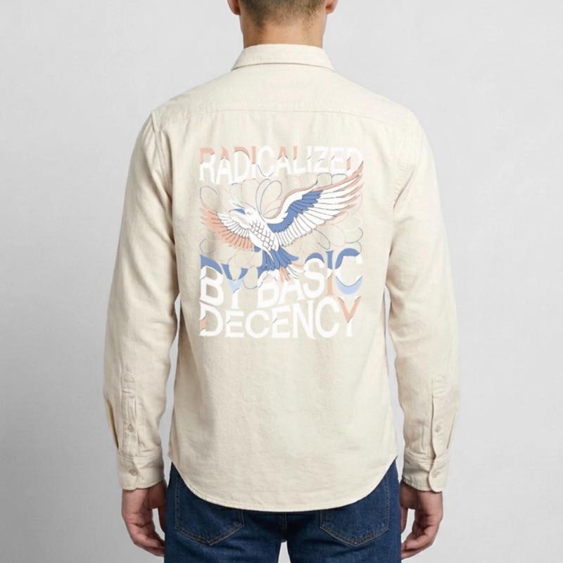 Radicalized by Basic Decency Statement Art Relaxed Fit Unisex Organic Shirt by Stanley/Stella