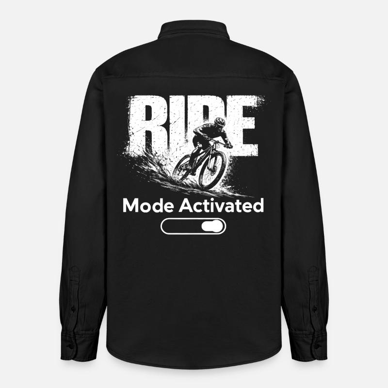 Mode Ride, Chemise Activée VTT VTT - Chemise unisexe coupe décontractée bio Stanley/Stella - noir délavé