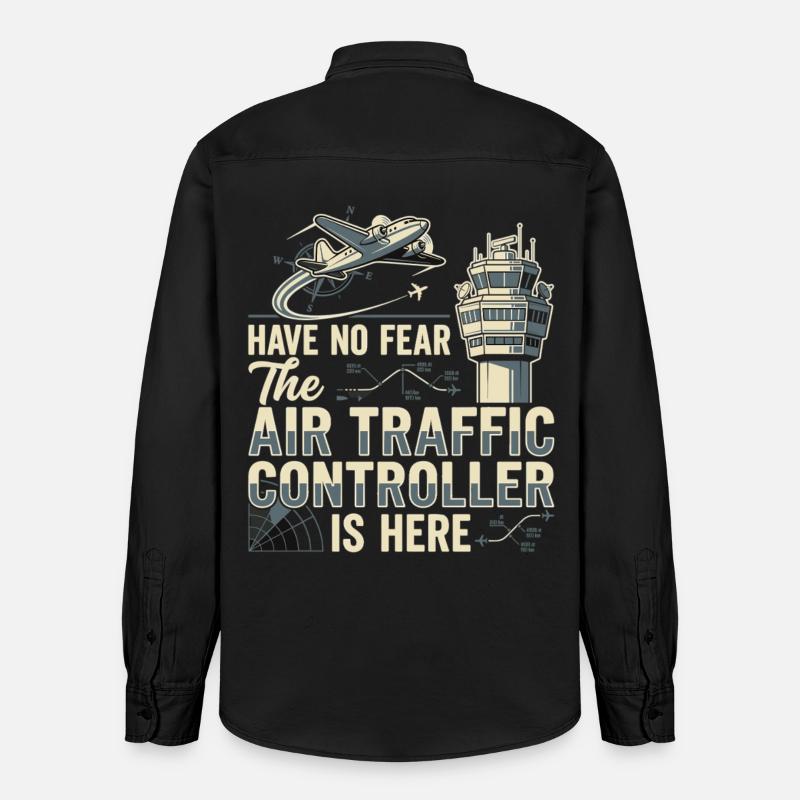 Fluglotse Air Traffic Controller Pilot - Relaxed Fit Unisex Organic Hemd von Stanley/Stella - washed Black