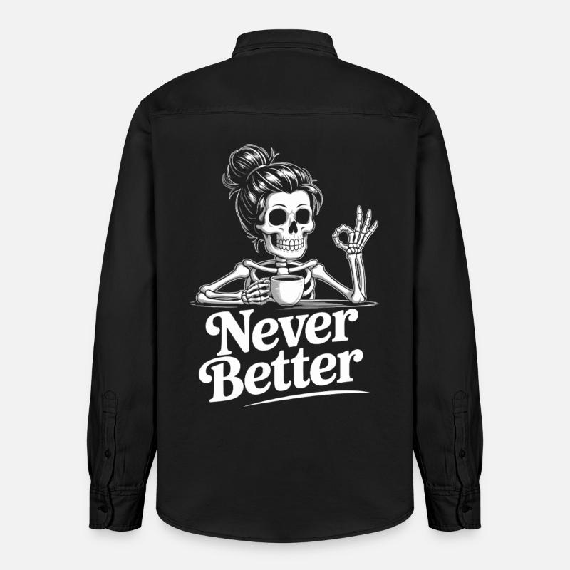 Kaffee, Kaffeetrinker, Kaffeetrinkerin, lustig - Relaxed Fit Unisex Organic Hemd von Stanley/Stella - washed Black