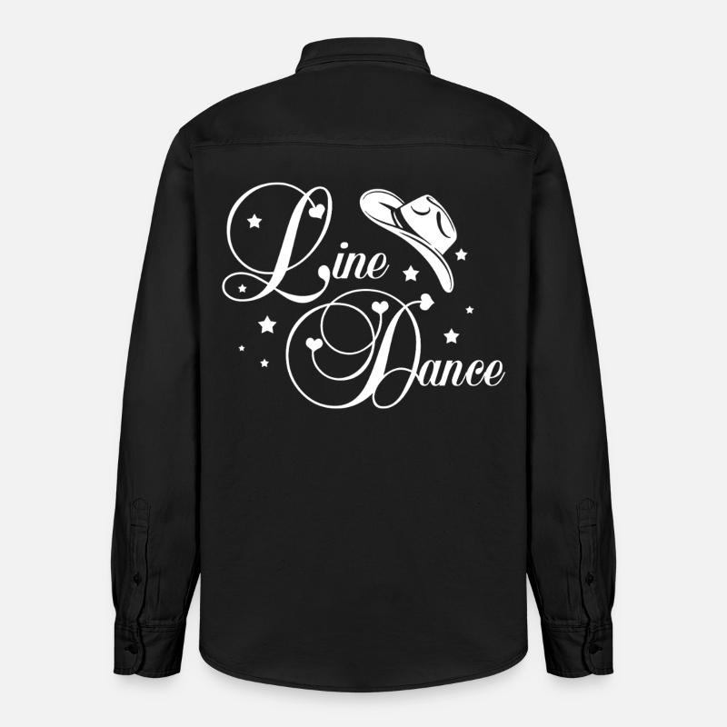 Line Dance Script - Relaxed Fit Unisex Organic Hemd von Stanley/Stella - washed Black