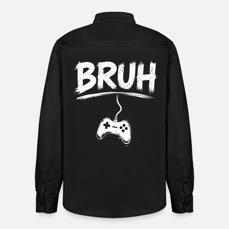 BRUH Gaming Controller Splash - Relaxed Fit Unisex Organic Hemd von Stanley/Stella - washed Black