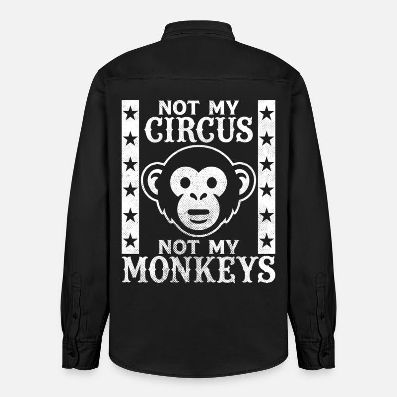Pas mon cirque, pas mes singes - Chemise unisexe coupe décontractée bio Stanley/Stella - noir délavé