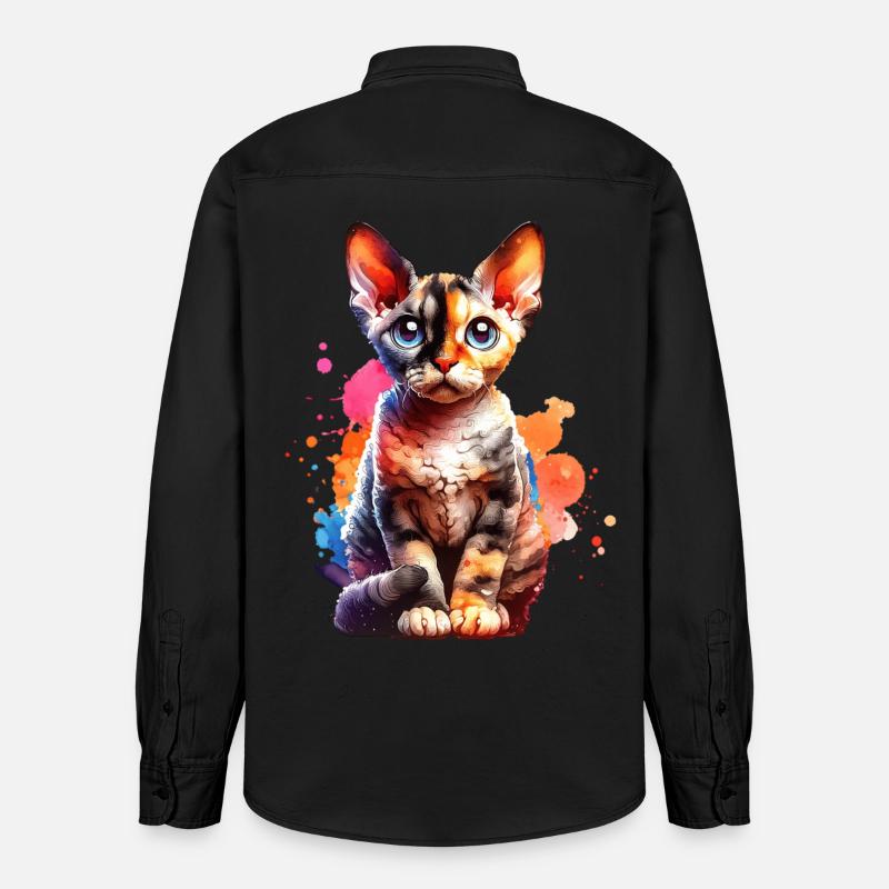 Cadeau Devon Rex - Chemise unisexe coupe décontractée bio Stanley/Stella - noir délavé