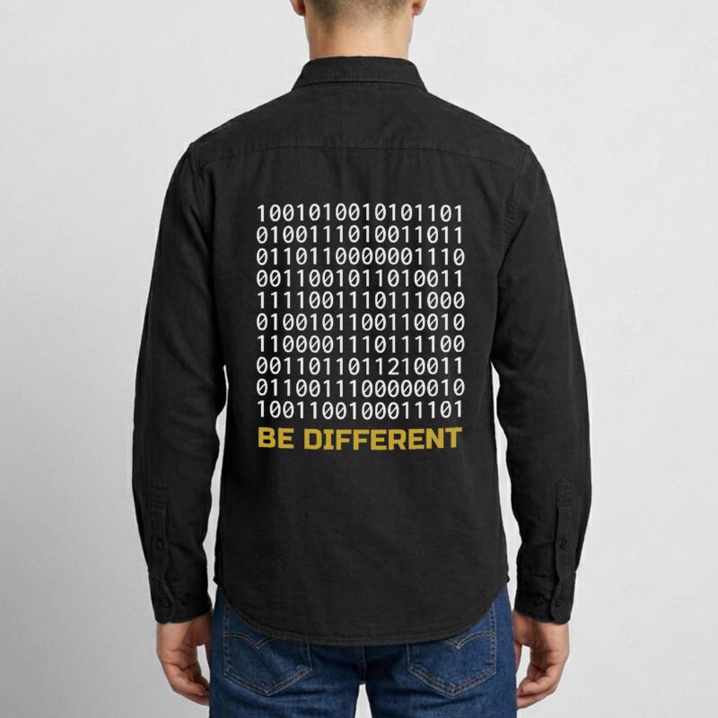 Be Different: Binary Pattern with Message Relaxed Fit Unisex Organic Shirt by Stanley/Stella