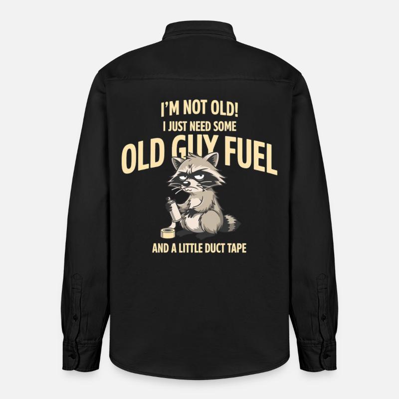 Grumpy Raccoon Old Guy Fuel Tee - Chemise unisexe coupe décontractée bio Stanley/Stella - noir délavé