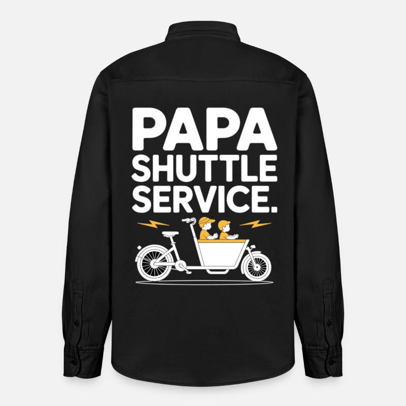 Papa Shuttle Service Vélo cargo Papa - Chemise unisexe coupe décontractée bio Stanley/Stella - noir délavé
