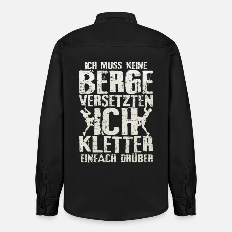 Klettern berg versetzten spruch geschenkidee - Relaxed Fit Unisex Organic Hemd von Stanley/Stella - washed Black