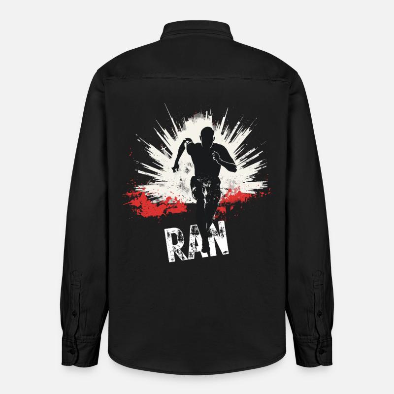 Running Jogging Runner Sprint Design - Relaxed Fit Unisex Organic Hemd von Stanley/Stella - washed Black