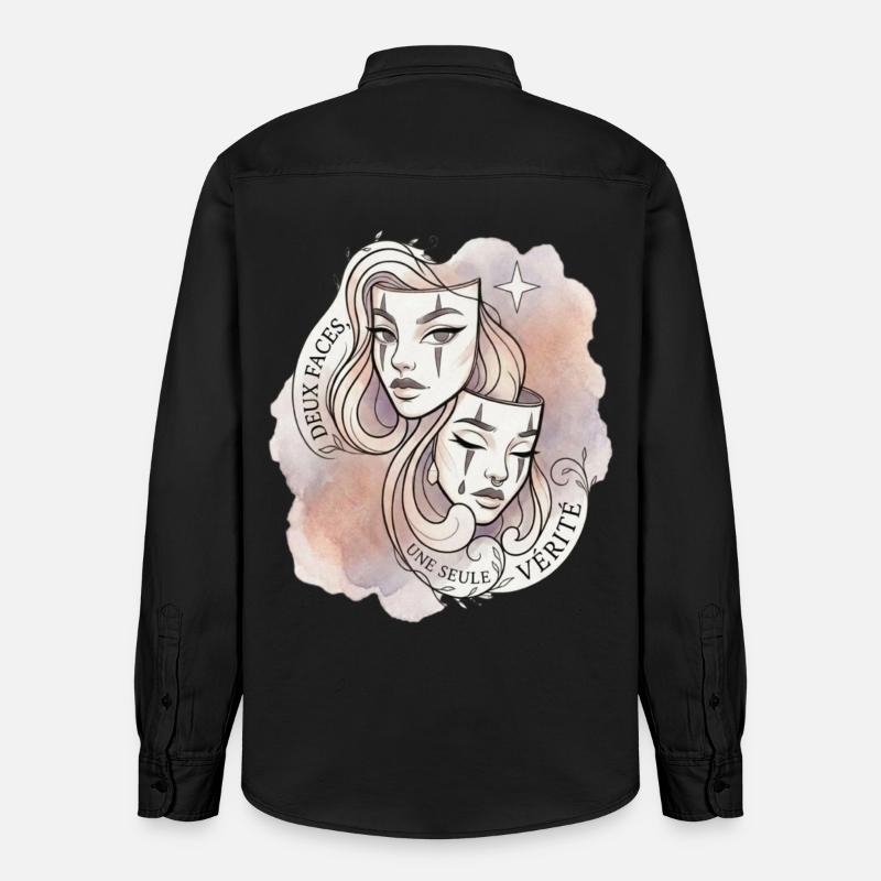 2 faces une vérité - Chemise unisexe coupe décontractée bio Stanley/Stella - noir délavé
