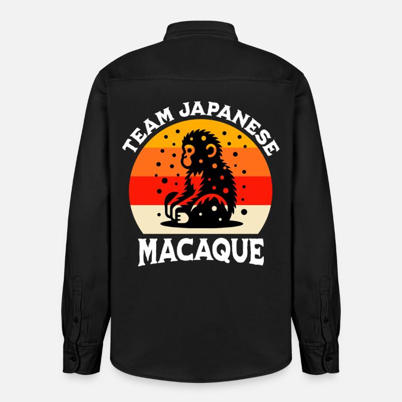 Équipe macaque japonais - Chemise unisexe coupe décontractée bio Stanley/Stella - noir délavé