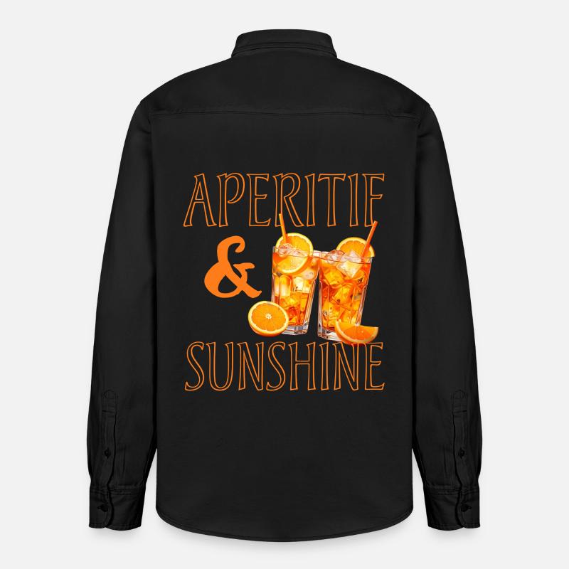 Apéritif & Rayon de soleil - Chemise unisexe coupe décontractée bio Stanley/Stella - noir délavé