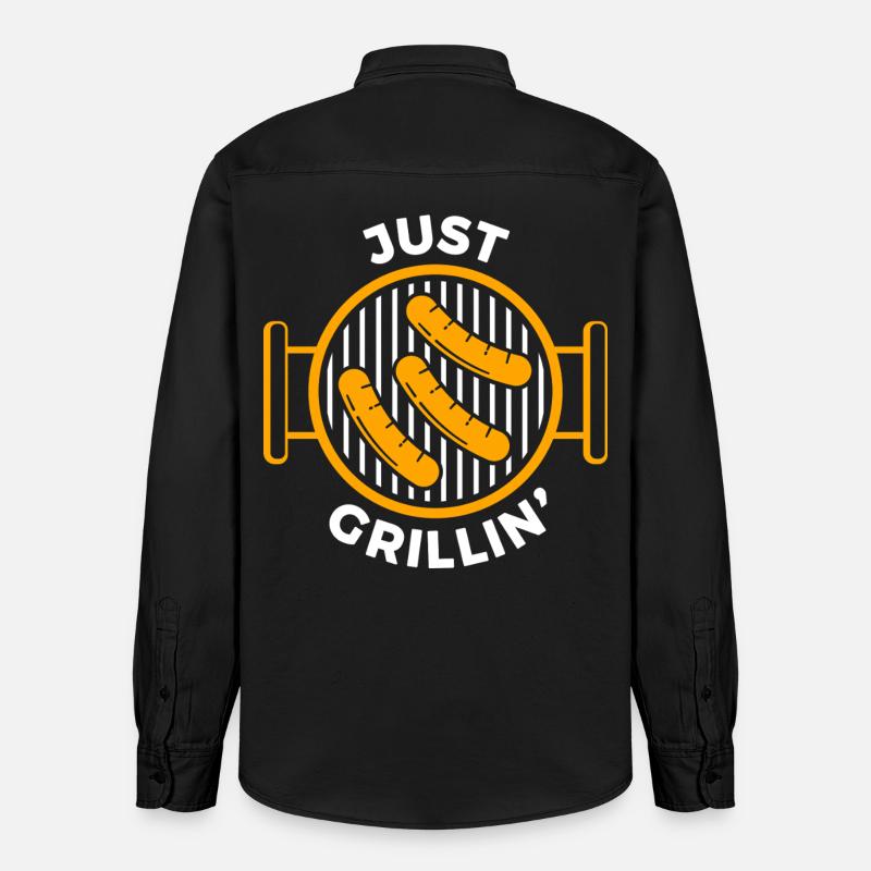 Juste griller des saucisses BBQ - Chemise unisexe coupe décontractée bio Stanley/Stella - noir délavé