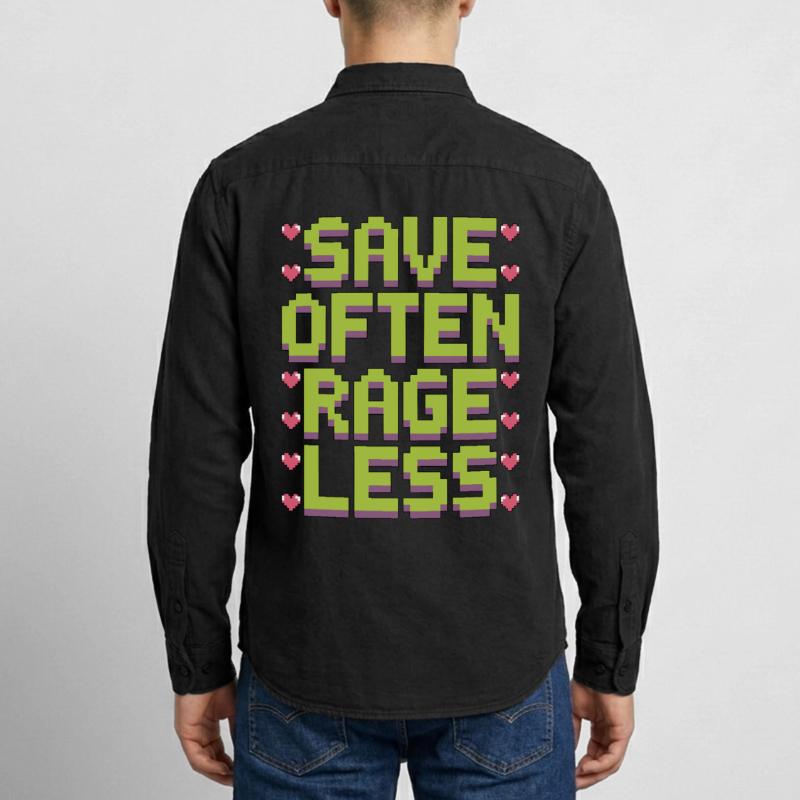 Game Developer Save Often Rage Less Web Developer Relaxed Fit Unisex Organic Hemd von Stanley/Stella