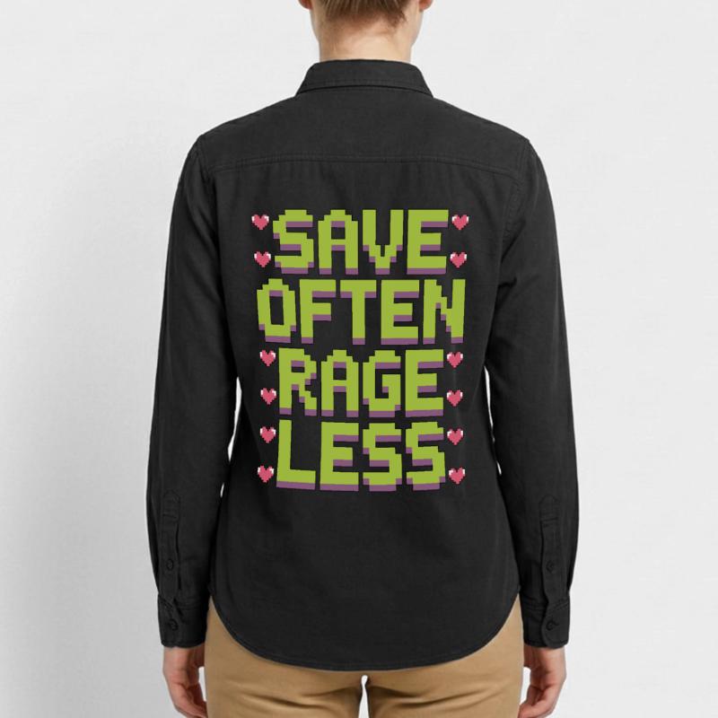 Game Developer Save Often Rage Less Web Developer Relaxed Fit Unisex Organic Hemd von Stanley/Stella