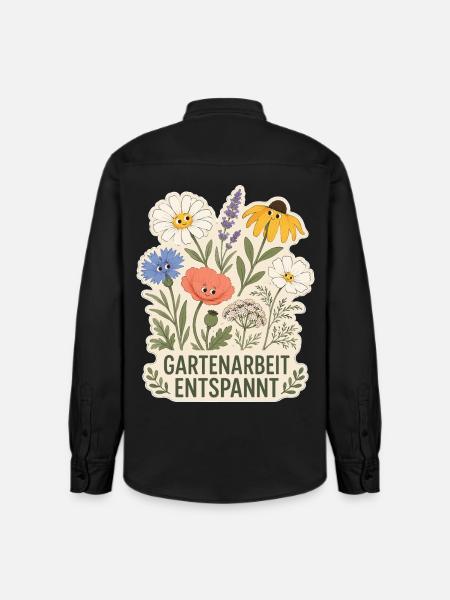 Gartenarbeit entspannt - Relaxed Fit Unisex Organic Hemd von Stanley/Stella - washed Black