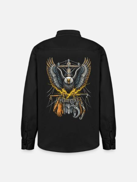 Leitungsmonteur Freileitungsmonteur - Relaxed Fit Unisex Organic Hemd von Stanley/Stella - washed Black