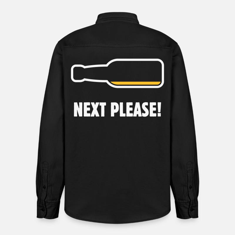 Next Please! (Bier / Bierchen / NEG 2C) - Relaxed Fit Unisex Organic Hemd von Stanley/Stella - washed Black