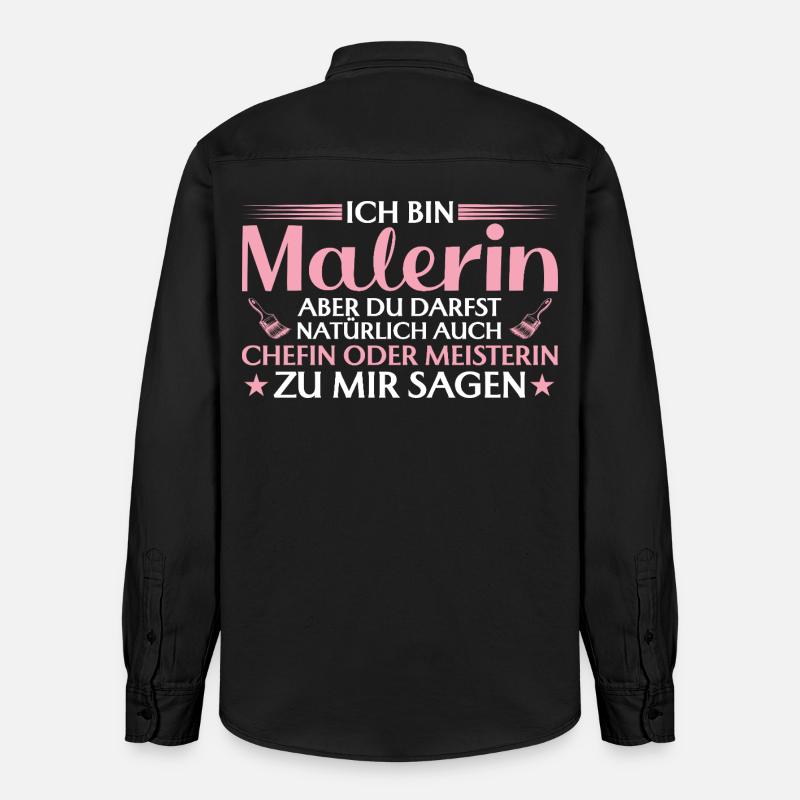 Handwerkerin Chefin oder Meisterin - Malerin - Relaxed Fit Unisex Organic Hemd von Stanley/Stella - washed Black