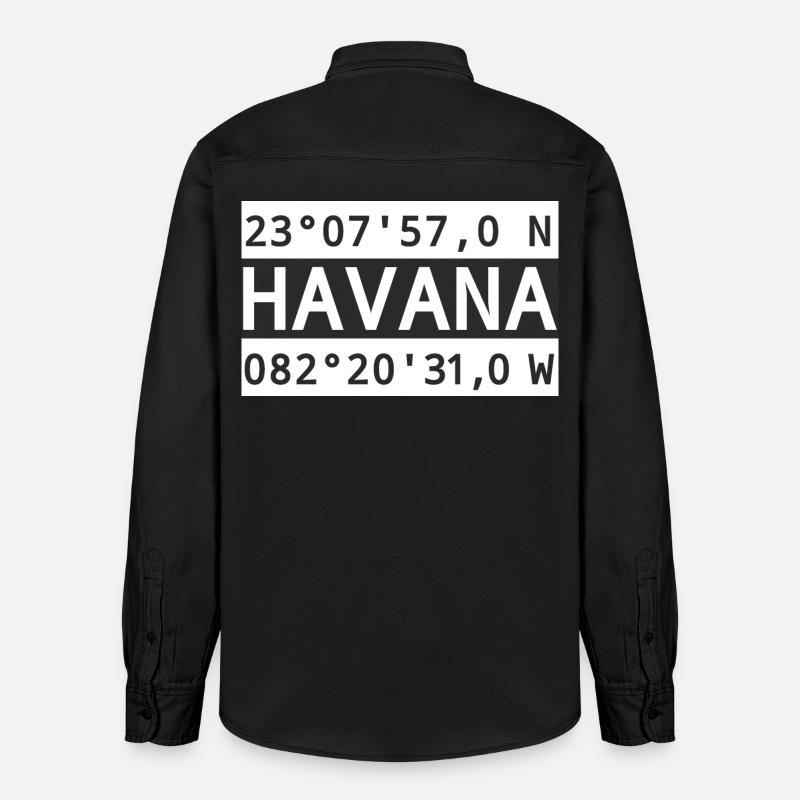 Coordonnées de La Havane - Chemise unisexe coupe décontractée bio Stanley/Stella - noir délavé