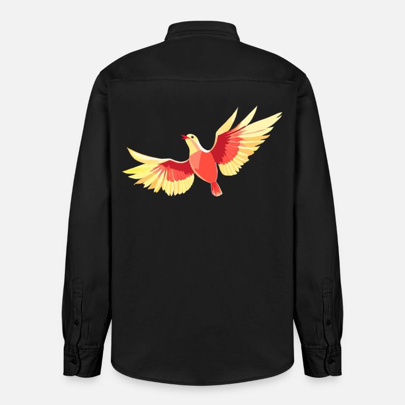 Oiseau planant dans le ciel - Chemise unisexe coupe décontractée bio Stanley/Stella - noir délavé