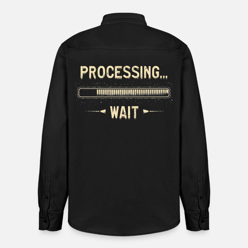 Processing... Please Wait - Relaxed Fit Unisex Organic Hemd von Stanley/Stella - washed Black