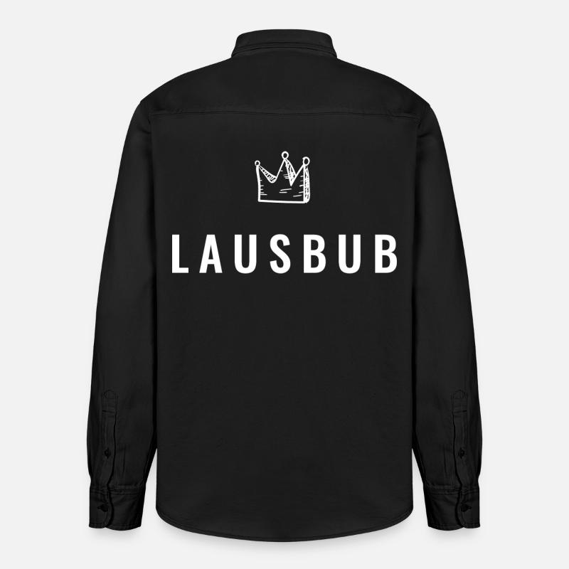 Kleiner Lausbub mit Krone – Frechdachs Edition - Relaxed Fit Unisex Organic Hemd von Stanley/Stella - washed Black