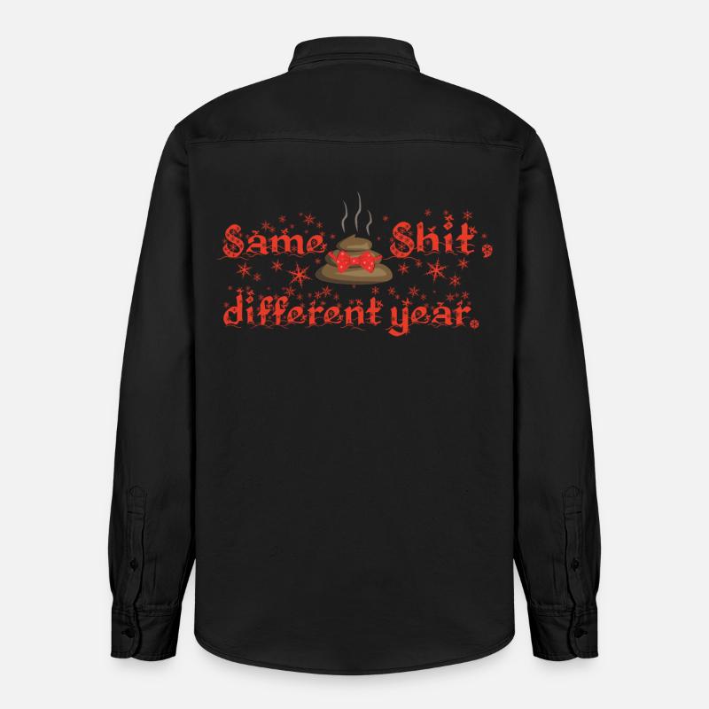 Same Shit - different year, ugly christmas - Relaxed Fit Unisex Organic Hemd von Stanley/Stella - washed Black