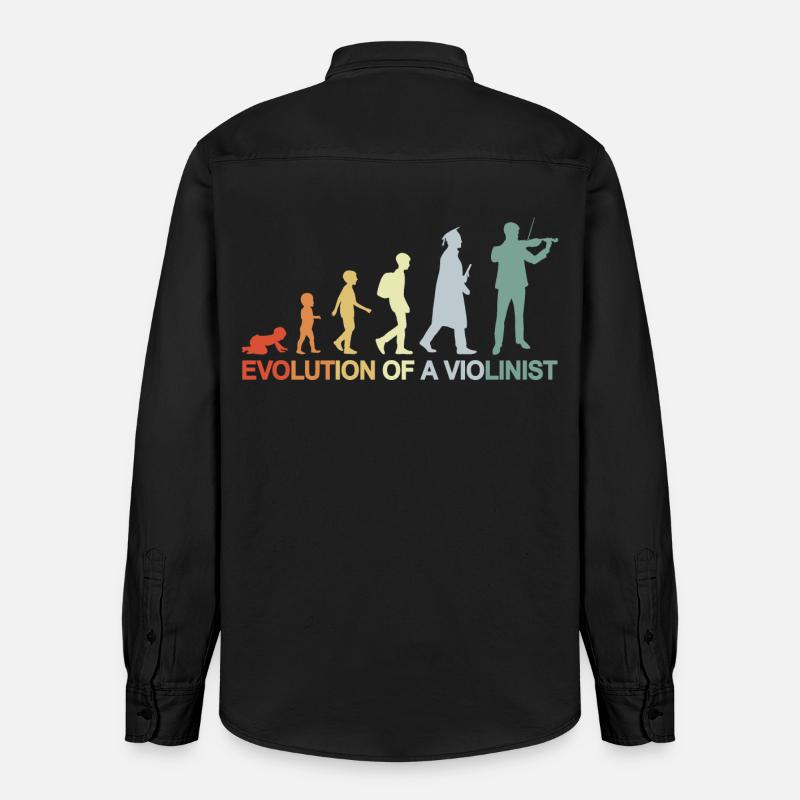 Évolution d’un violoniste - Chemise unisexe coupe décontractée bio Stanley/Stella - noir délavé