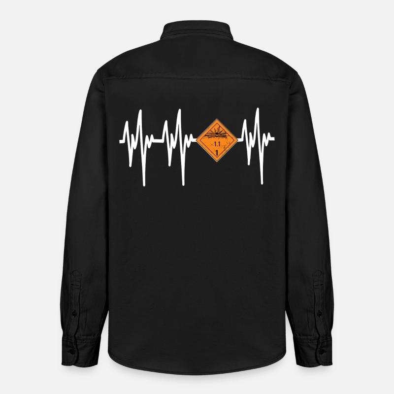 Danger Pyro Battement de Cœur - Chemise unisexe coupe décontractée bio Stanley/Stella - noir délavé