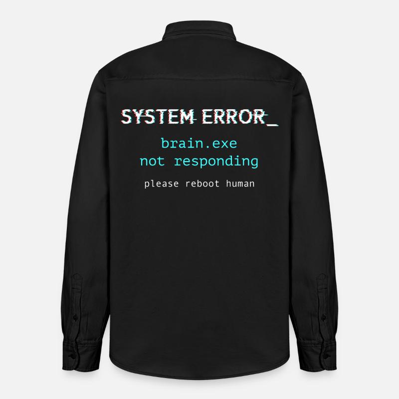 Erreur système - brain.exe ne répond pas - Chemise unisexe coupe décontractée bio Stanley/Stella - noir délavé