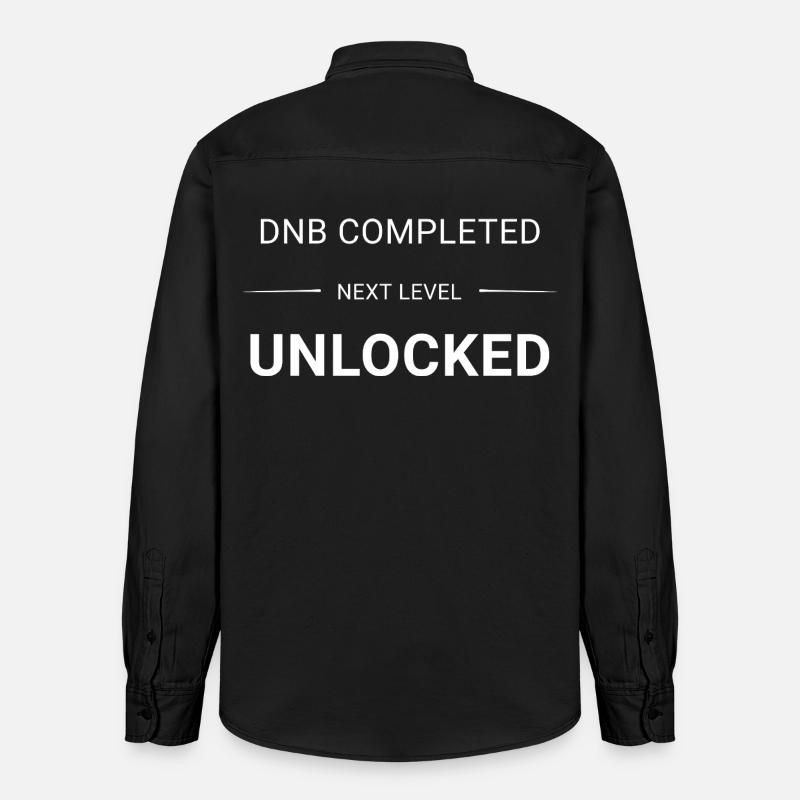 DNB_COMPLETED_NEXT_LEVEL_UNLOCKED_white - Relaxed Fit Unisex Organic Hemd von Stanley/Stella - washed Black