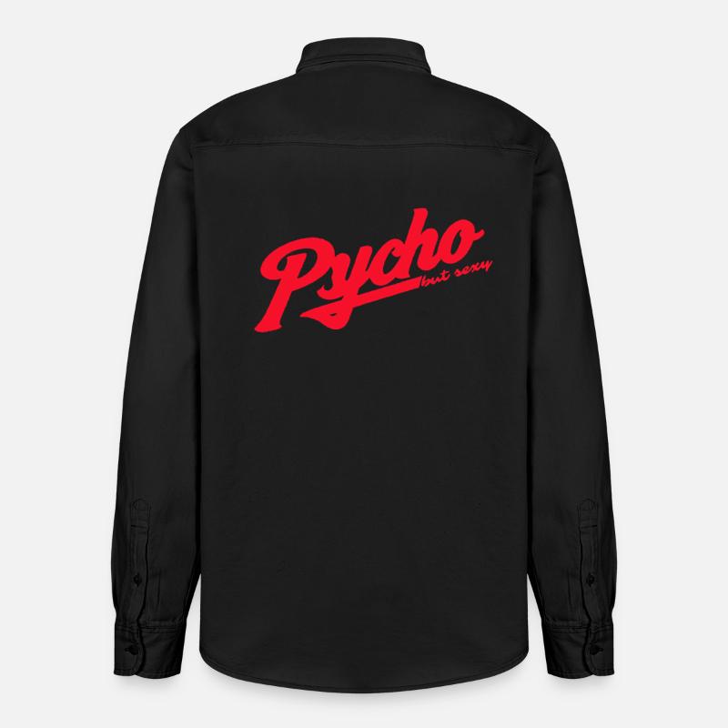 Psycho Retro Script Logo - Chemise unisexe coupe décontractée bio Stanley/Stella - noir délavé
