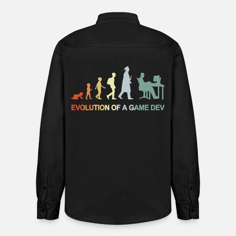 Game Dev Evolution - Relaxed Fit Unisex Organic Shirt by Stanley/Stella - washed black