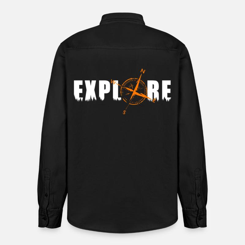 Explore Motiv mit einem Kompass - Relaxed Fit Unisex Organic Hemd von Stanley/Stella - washed Black