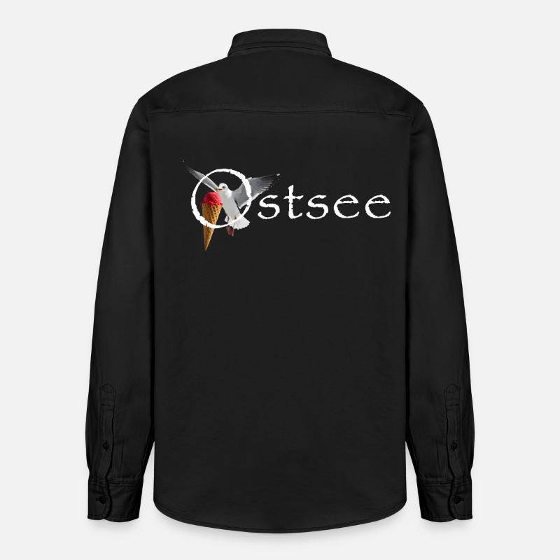 Ostsee Möwe Eisräuber Raubvogel - Relaxed Fit Unisex Organic Hemd von Stanley/Stella - washed Black