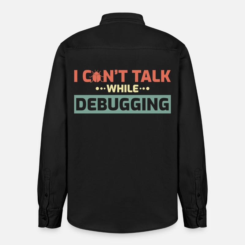 I Can't Talk While Debugging - Relaxed Fit Unisex Organic Hemd von Stanley/Stella - washed Black