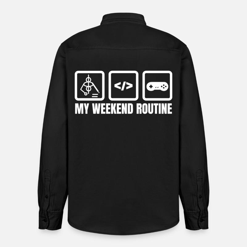 Ma routine du week-end - Chemise unisexe coupe décontractée bio Stanley/Stella - noir délavé